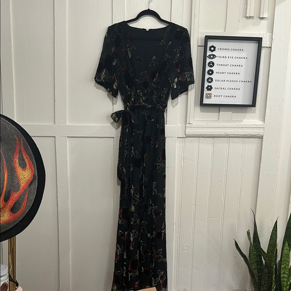 Baltic Born Black Floral Maxi Dress